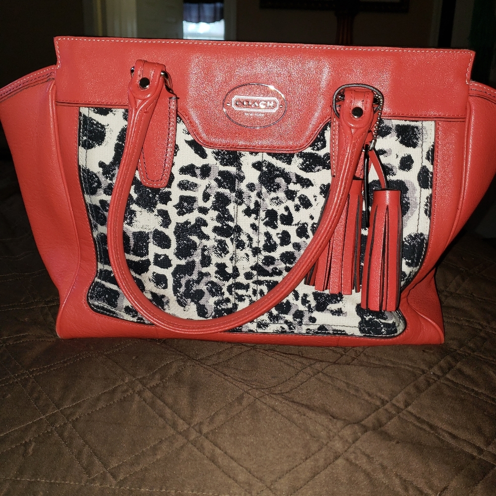 Coach Ocelot Leopard Leather Handbag